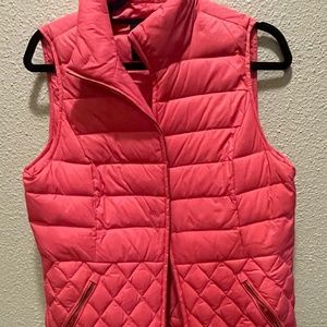 Talbots coral puffer vest-size M